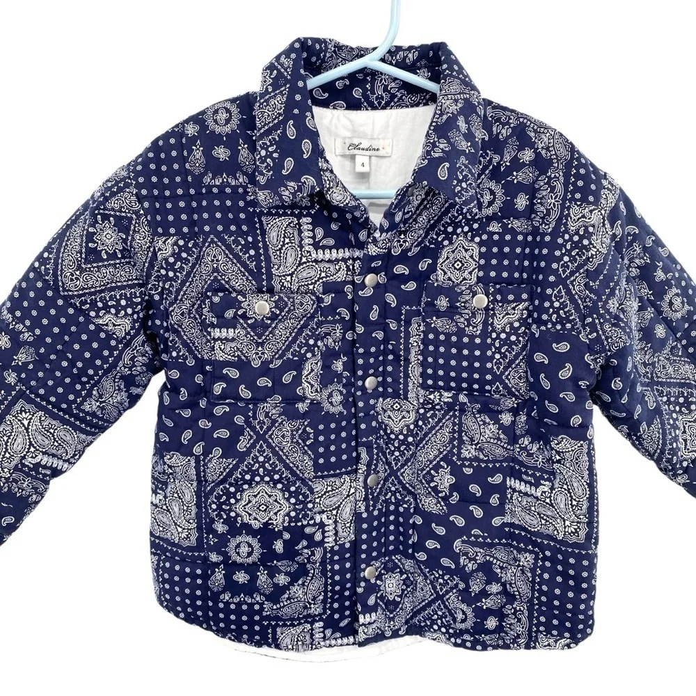 Claudine Kids Blue Paisley Bandanna Jacket